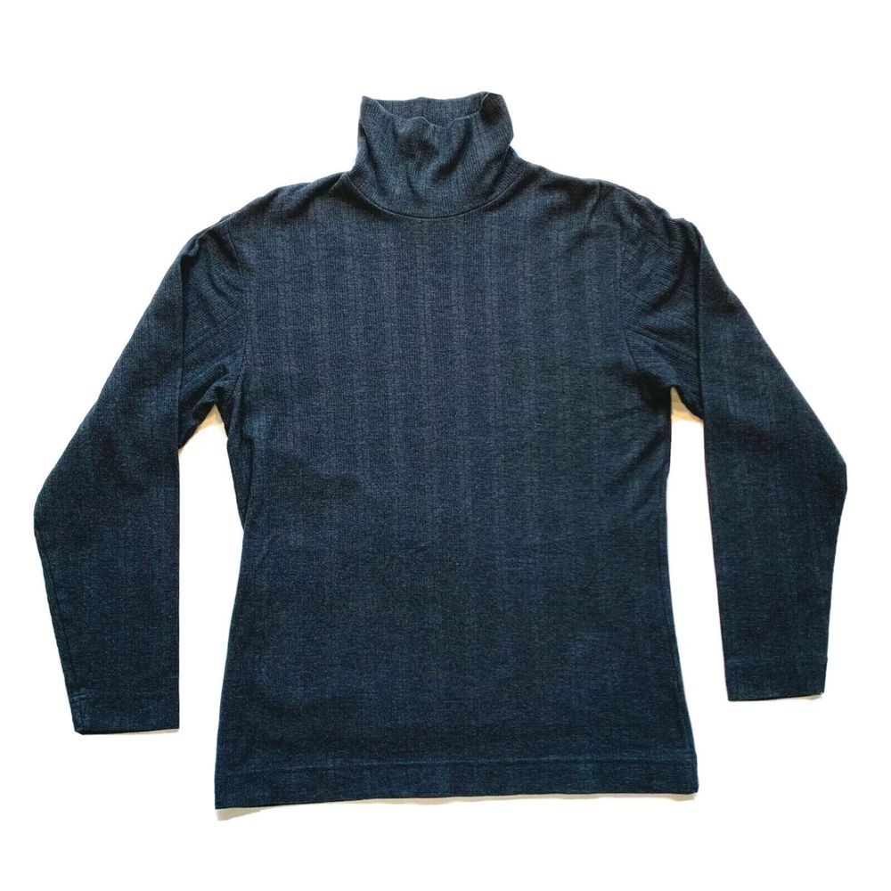 Vtg Murano Turtleneck Sweater Pullover Ribbed Cotton Blend Thick Gray XL NWOT